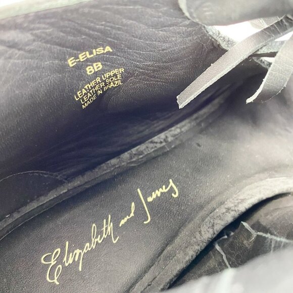 Elizabeth And James Shoes Womens Size 8 Elisa Ankle Bootie Open Toe Black Kilte - Picture 9 of 9